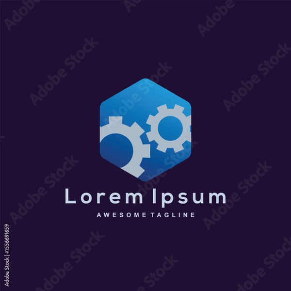 Fototapeta Shield system logo design color icon