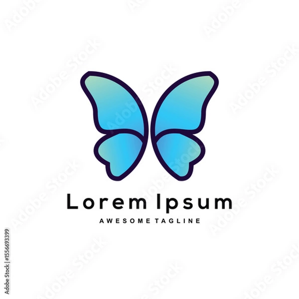 Fototapeta Butterfly gradient logo design colorful
