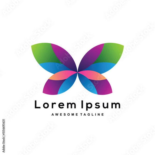 Fototapeta Butterfly gradient logo design colorful