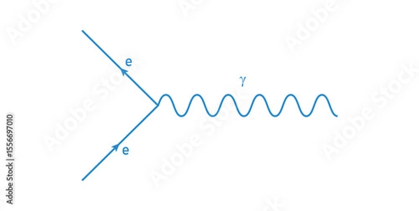 Fototapeta Primitive Vertex of the Feynman Diagram in Physics.