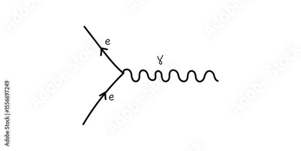 Fototapeta Primitive Vertex of the Feynman Diagram in Physics.