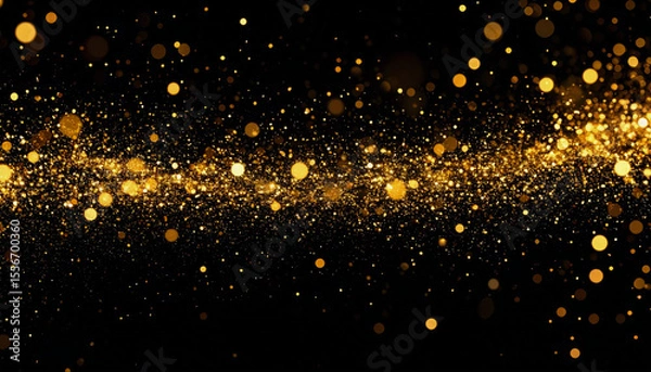Obraz 金色のきらめきと黒背景