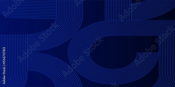 Fototapeta Abstract Geometric Blue Background With Modern Line Design Elements. Eps10