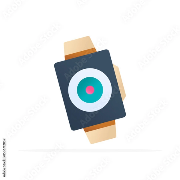 Fototapeta smartwatch icon, colored flat vector. modern and minimalist design