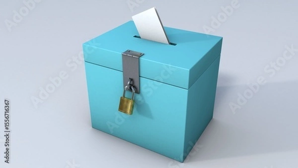 Fototapeta blue ballot box 3D render
