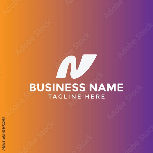Obraz Modern Letter N Technology Logo Design