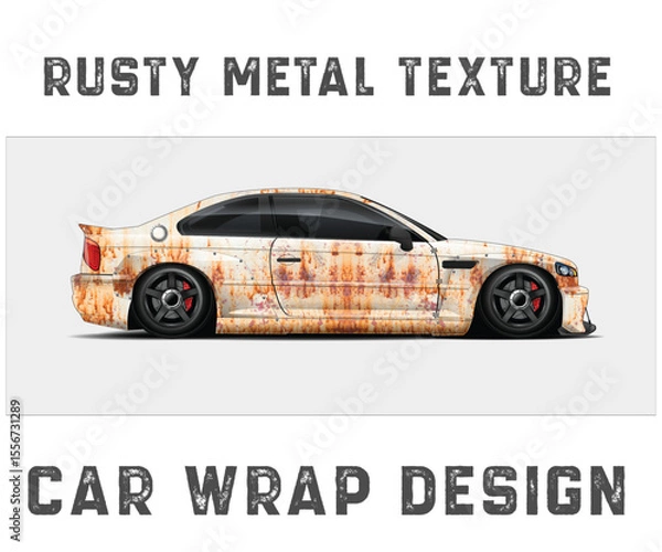 Fototapeta Rusty Metal Texture Car Wrap Design for Automotive Customization and Style