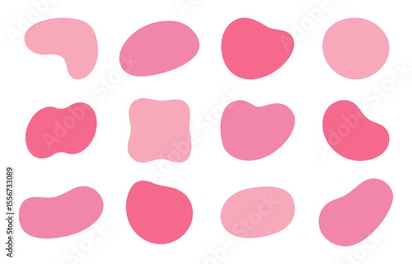Fototapeta Pink Fluid Blob Shapes – Soft and Playful Abstract Design Set


