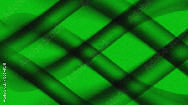 Fototapeta Bright green abstract background with a pattern of dark diagonal lines that cross each other to form squares and parallelograms. There is a fine grain effect and a slight blur to the lines.