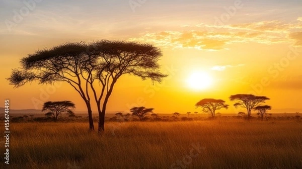 Obraz Golden African sunset