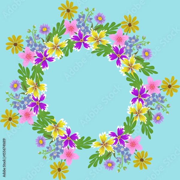 Obraz frame with flowers