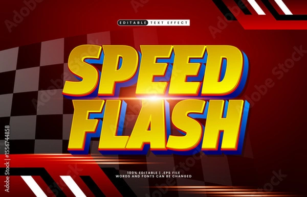 Obraz speed flash editable text effect with a fast and speed text effect