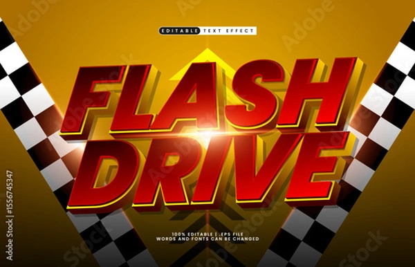 Obraz flash drive editable text effect with a fast and speed text effect