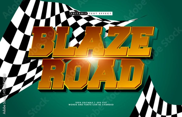 Obraz blaze road editable text effect with a fast and speed text effect