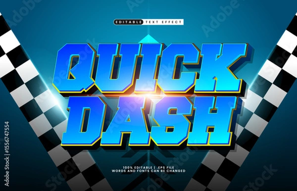 Obraz quick dash editable text effect with a fast and speed text effect