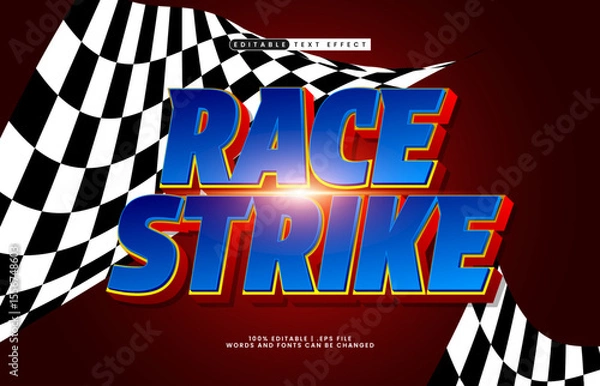 Obraz race strike editable text effect with a fast and speed text effect