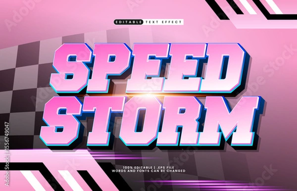 Obraz speed storm editable text effect with a fast and speed text effect