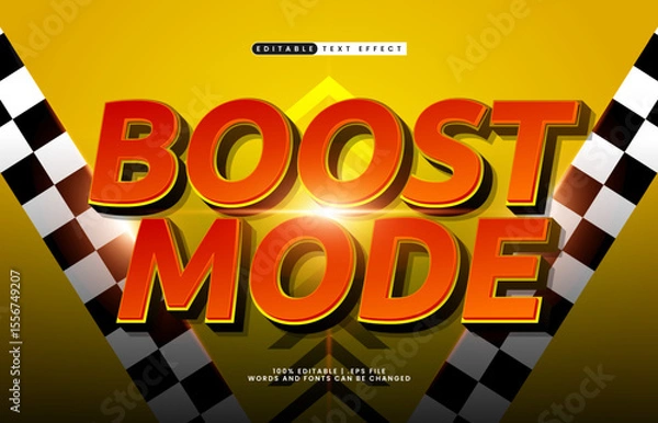 Obraz boost mode editable text effect with a fast and speed text effect