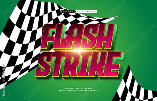 Obraz flash strike editable text effect with a fast and speed text effect