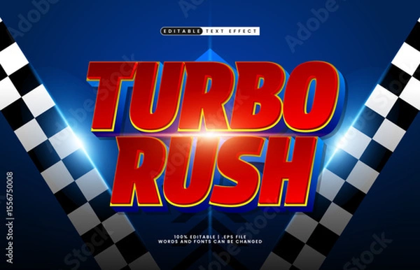 Obraz turbo rush editable text effect with a fast and speed text effect