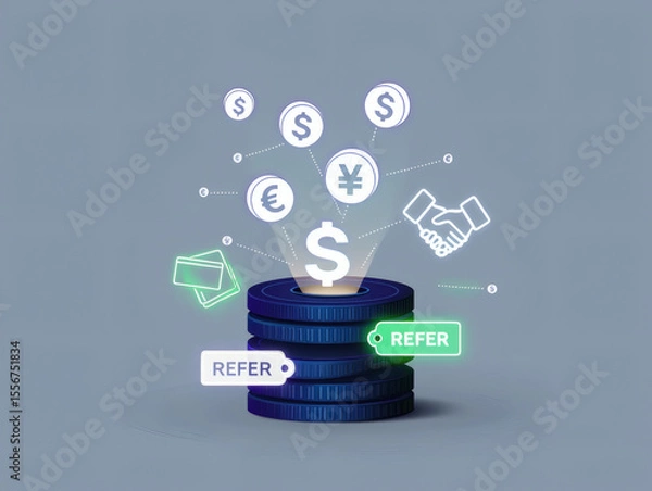 Fototapeta Global Currency Exchange & Referral Program