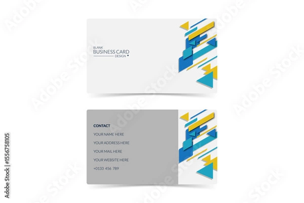 Fototapeta modern blank business card design with abstract geometric illustration