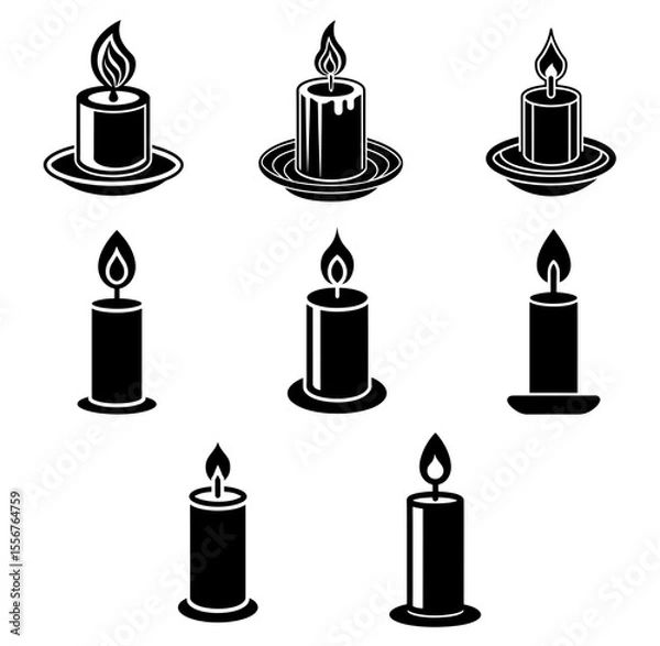 Fototapeta Candle vector icon silhouette vector illustration