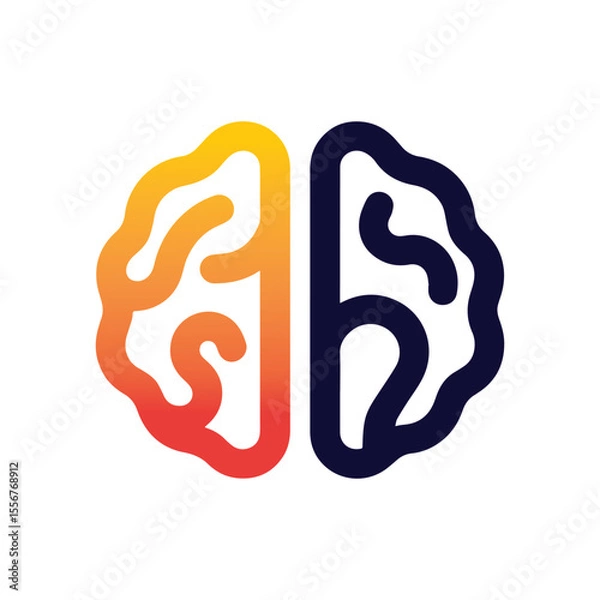 Fototapeta Brain Logo Vector Art  Icons  and Graphics