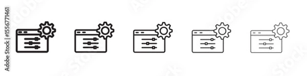 Fototapeta control panel icon thin flat outline style vector sign