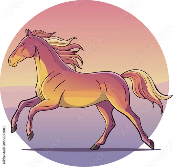 Obraz  Running Horse Vector Graphic.