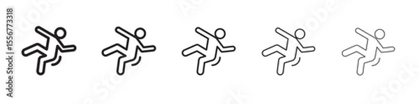 Obraz fall accident icon thin flat outline style vector sign