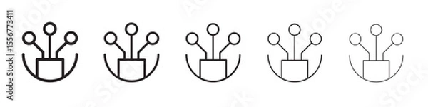 Fototapeta Fiber optic cable icon thin flat outline style vector sign
