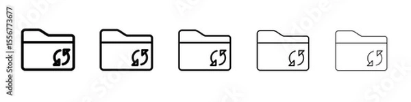 Fototapeta Folder sync icon thin flat outline style vector sign