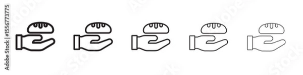 Fototapeta Food donation icon thin flat outline style vector sign