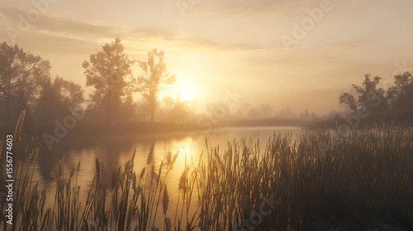 Obraz A beautiful and captivating sunset beach with water waves 