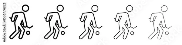 Fototapeta Hockey player icon thin flat outline style vector sign