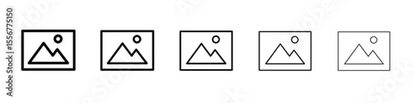 Fototapeta image or photo icon thin flat outline style vector sign