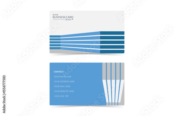 Fototapeta blank white business card design template with stripped artwork