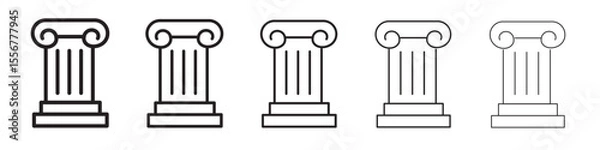 Obraz Pillar column icon thin flat outline style vector sign