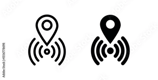 Fototapeta live location icon. present location. live tracking symbol for app, website, ui , ux etc. png and vector illustration on transparent background