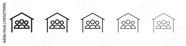 Obraz Roommates icon thin flat outline style vector sign