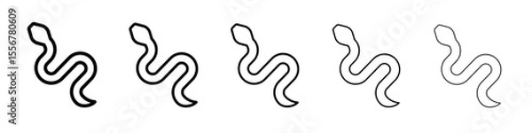 Obraz Snake icon thin flat outline style vector sign