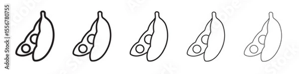 Obraz soybeans icon thin flat outline style vector sign