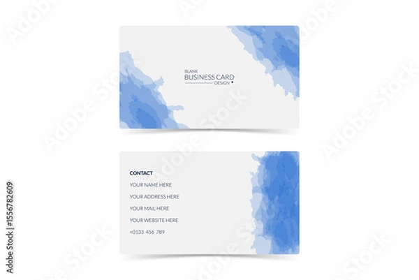 Fototapeta blank business card design with abstract vector water color effect