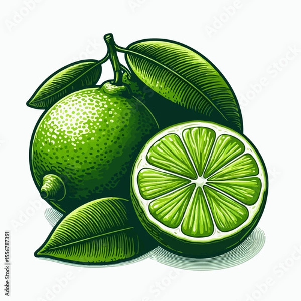 Obraz lime with leaves