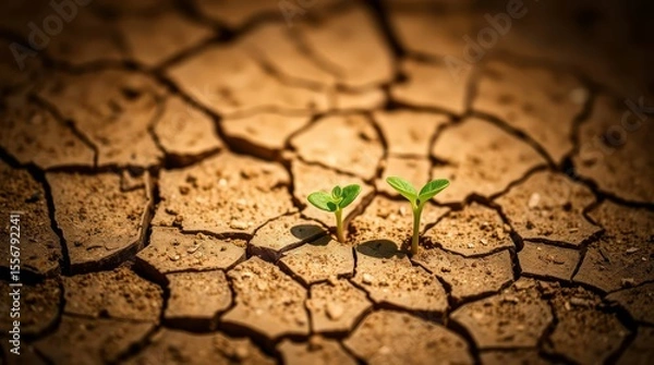 Obraz green leaf on the ground