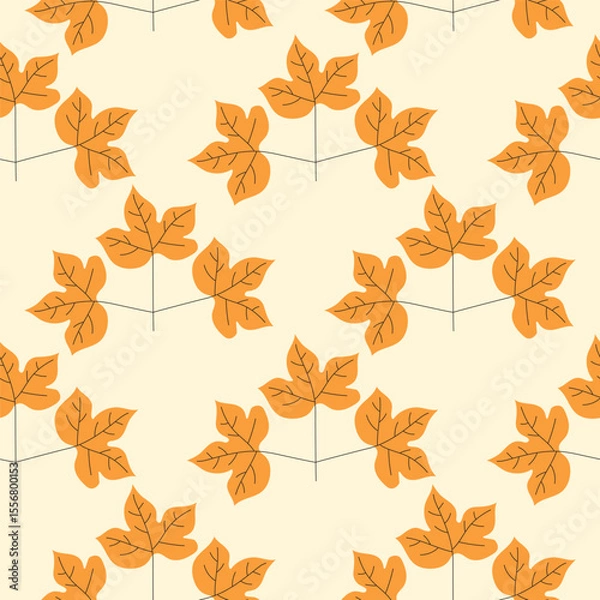 Fototapeta vector colorful leaves pattern design, seamless pattern of leaves