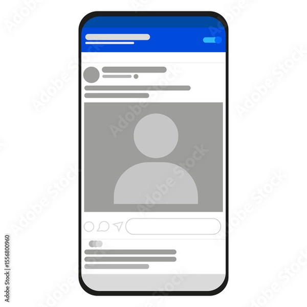 Obraz Mobile UI Layout of Social Network Feed PNG