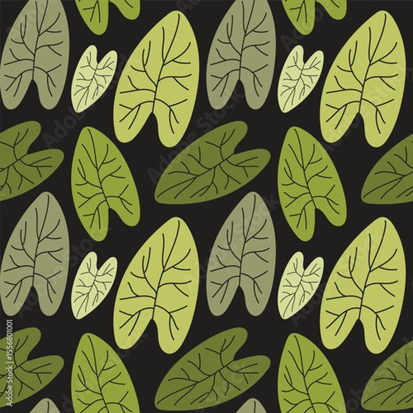 Fototapeta vector colorful leaves pattern design, seamless pattern of leaves