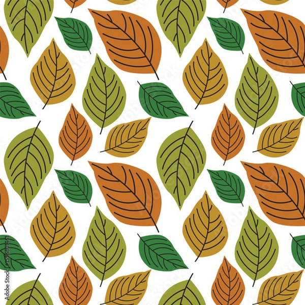 Obraz vector colorful leaves pattern design, seamless pattern of leaves